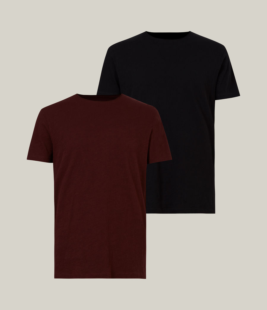 Mens Figure Crew 2 Pack T-Shirts (black_red) - Image 1