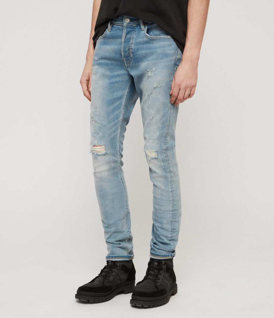 black damaged jeans