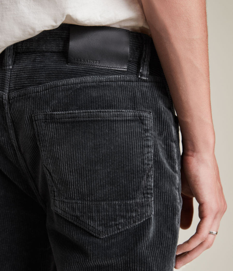 Men's Jack Corduroy Cropped Straight Jeans (jet_black) - Image 3