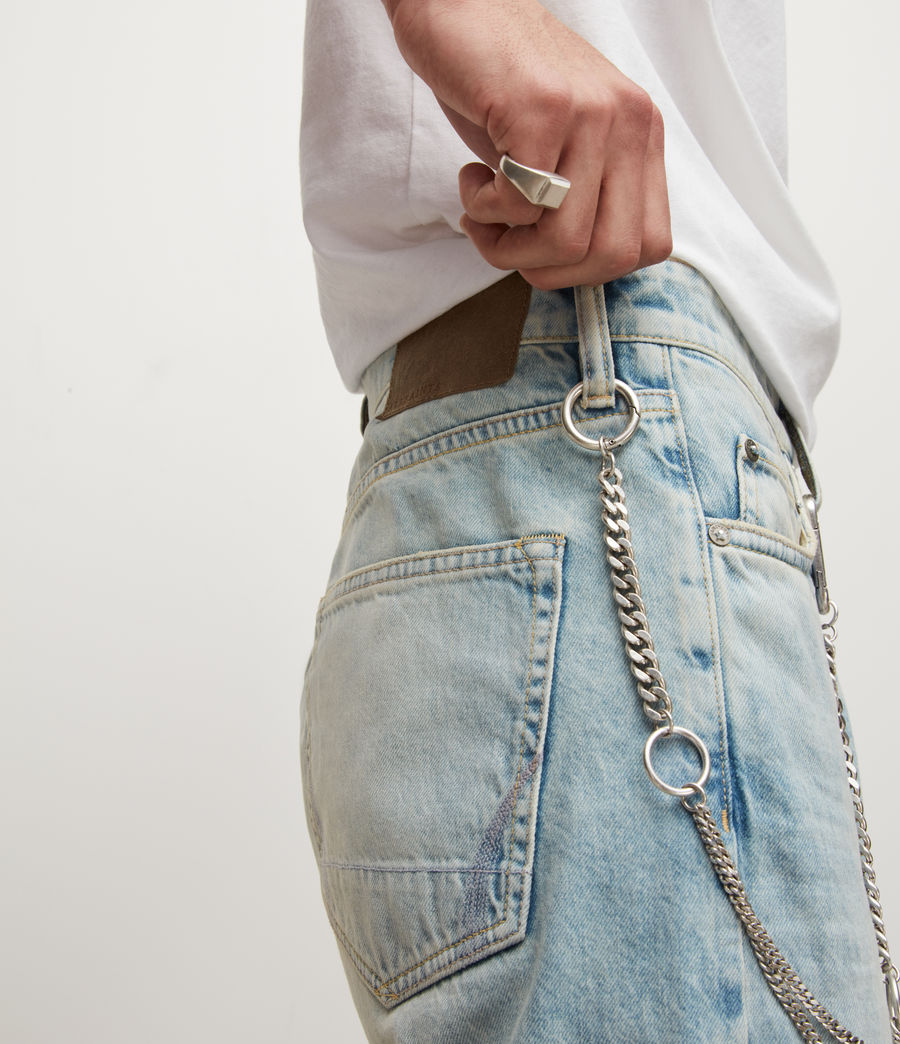 Men's Jack Damaged Selvedge Tapered Jeans (light_indigo) - Image 5