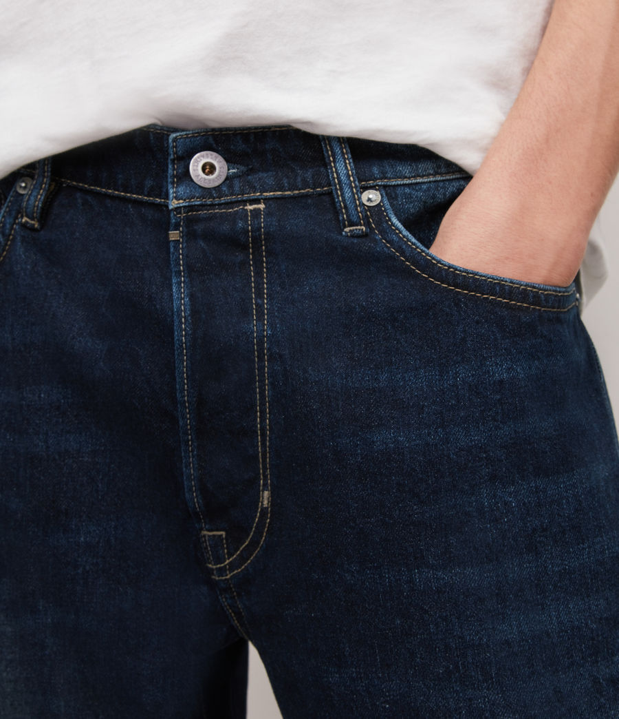 Mens Jack Selvedge Tapered Cropped Jeans (dark_indigo) - Image 3