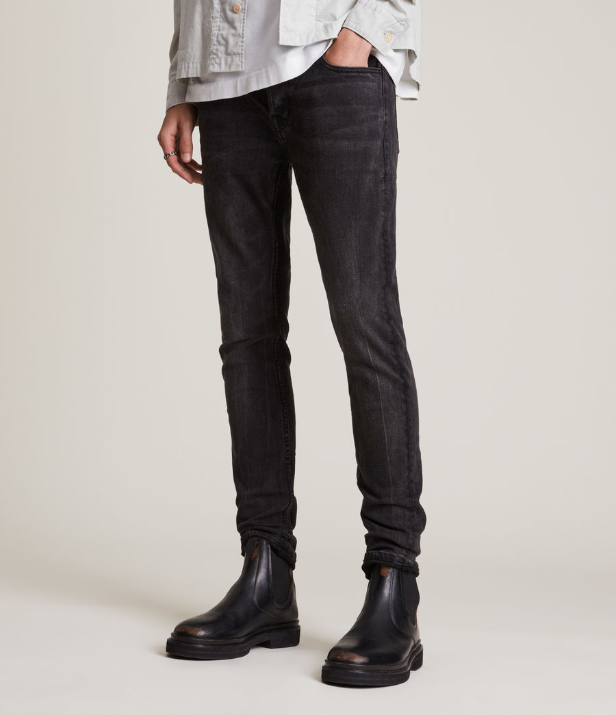 Men's Cigarette Skinny Jeans (washed_black) - Image 1