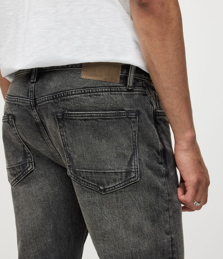 Mens Rex Slim Damaged Jeans (washed_black) - Image 4