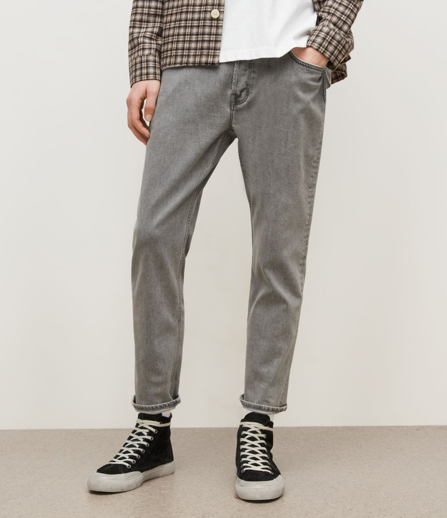 Mens Dean Cropped Slim Jeans (grey) - Image 1