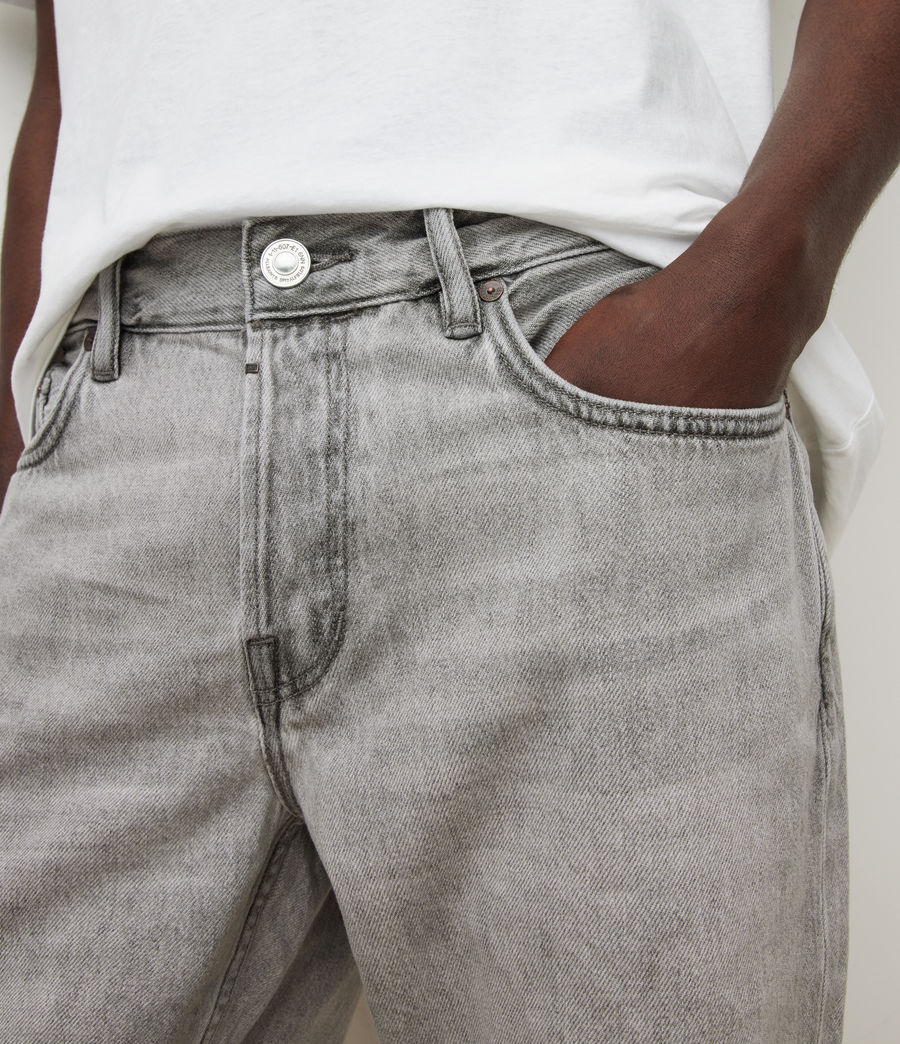 Mens Switch Damaged Denim Shorts (grey) - Image 3
