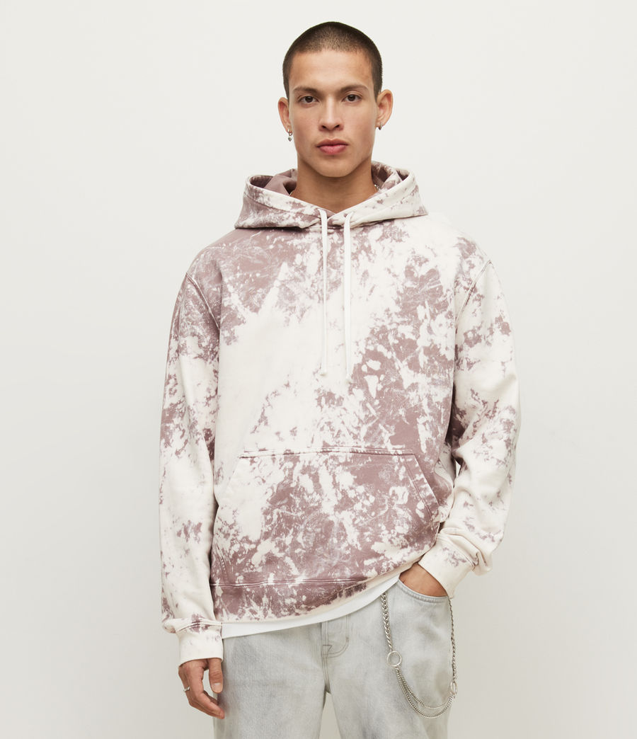 Men's Ace Pullover Bleach Dyed Hoodie (aster_lilac) - Image 1
