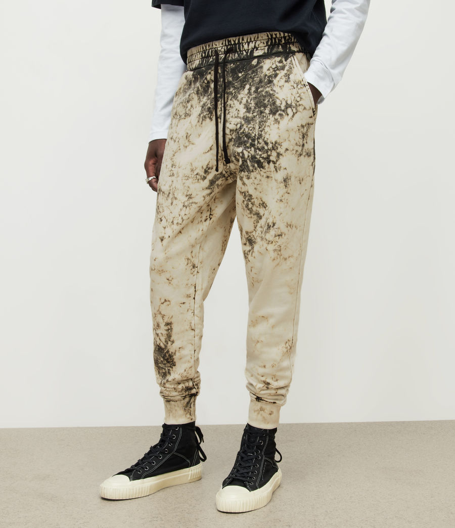 Men's Ace Bleach Tie Dyed Slim Sweatpants (washed_black) - Image 2