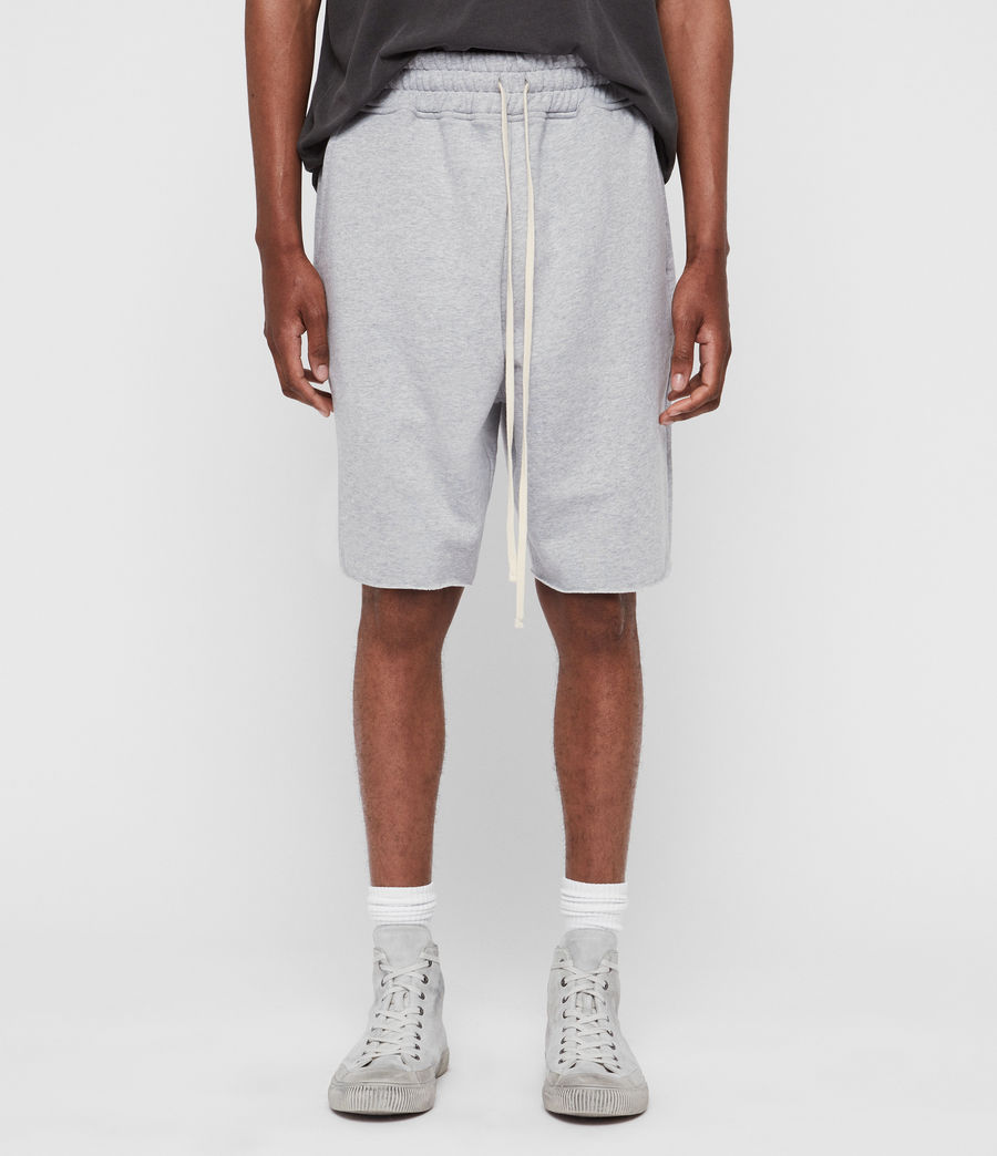 grey sweat shorts outfit mens