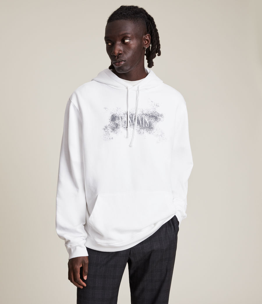 Mens Shadow Stamp Pullover Hoodie (optic_white) - Image 1