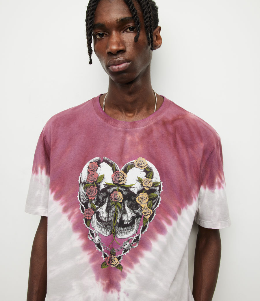 Hommes T-Shirt Tie-Dye Danny (thistle_gy_wine_rd) - Image 4