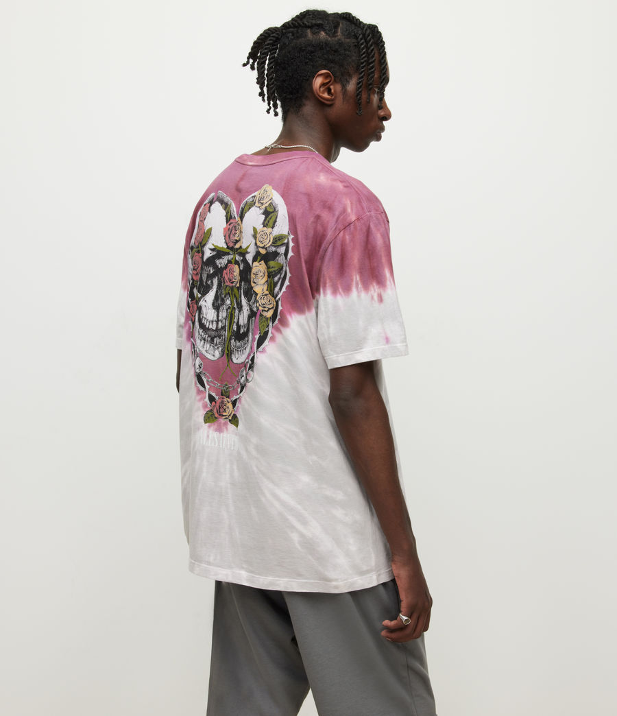 Hommes T-Shirt Tie-Dye Danny (thistle_gy_wine_rd) - Image 6