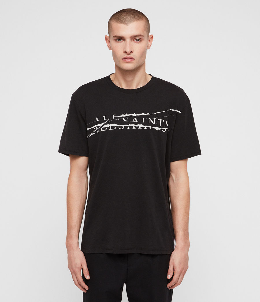 ALLSAINTS US: Mens Ripped Crew T-Shirt (vintage_blk_white)