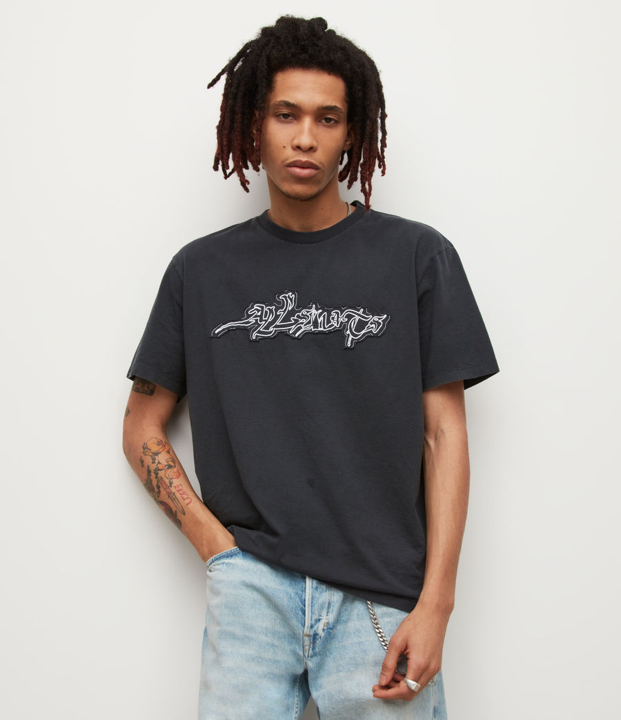 Men's Patched Crew T-Shirt (washed_black) - Image 1