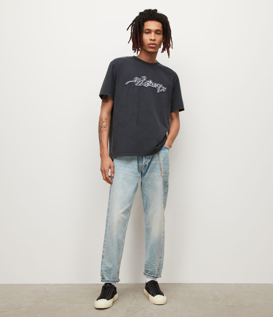 Men's Patched Crew T-Shirt (washed_black) - Image 3