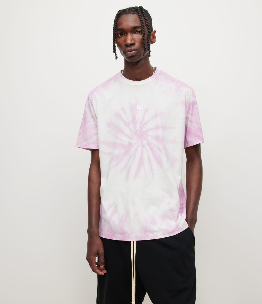 Mens Colten Tie Dye T-Shirt (cloud_white_pink) - Image 1