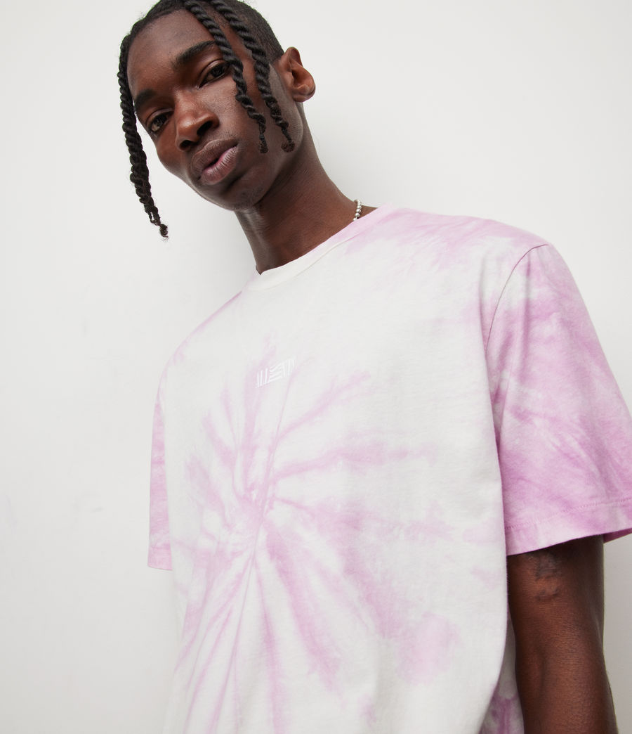 Mens Colten Tie Dye T-Shirt (cloud_white_pink) - Image 2