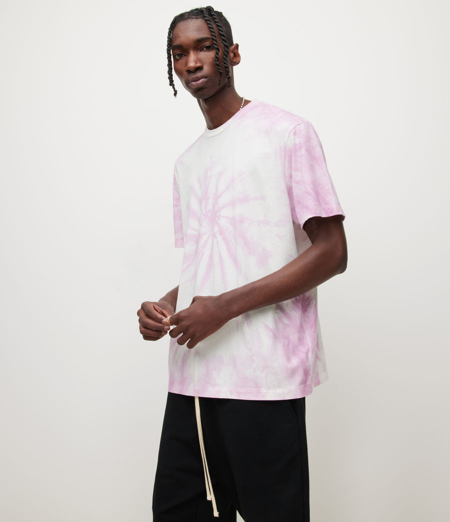 Mens Colten Tie Dye T-Shirt (cloud_white_pink) - Image 4