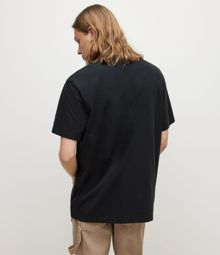 Mens Check Up Crew T-Shirt (washed_black) - Image 4