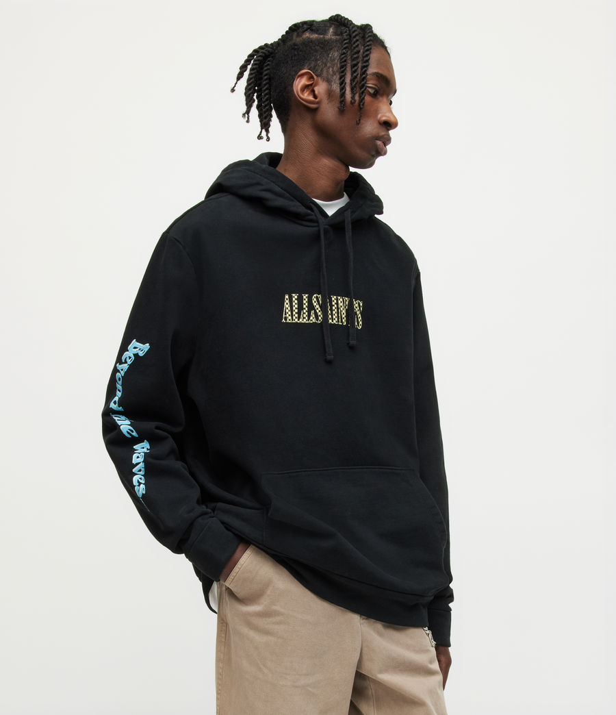 Men's Check Up Pullover Hoodie (washed_black) - Image 1