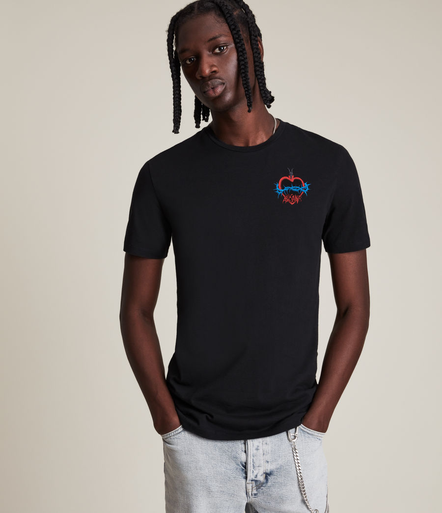 Men's Spiked Brace Crew T-Shirt (jet_black) - Image 1