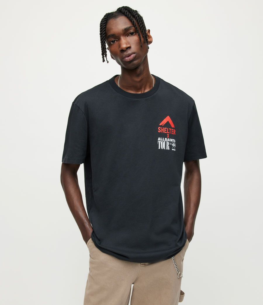 Men's AllSaints X Shelter Unisex Charity T-Shirt (jet_black) - Image 4