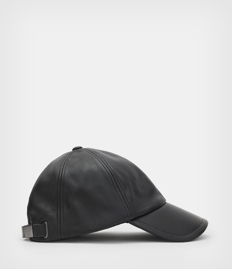 Hommes Ramskull Leather Baseball Cap (black) - Image 4