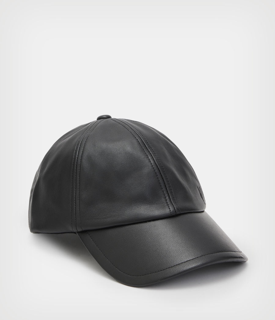 Hommes Ramskull Leather Baseball Cap (black) - Image 5