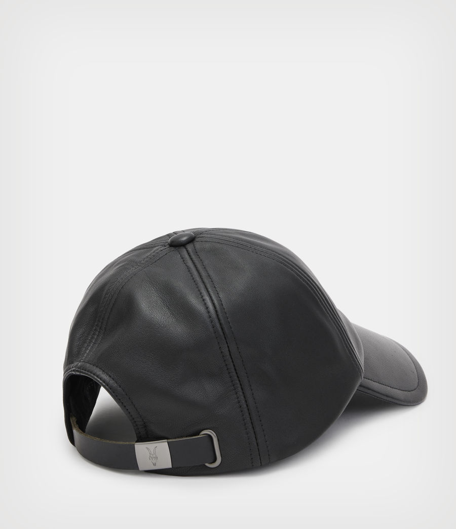 Hommes Ramskull Leather Baseball Cap (black) - Image 6