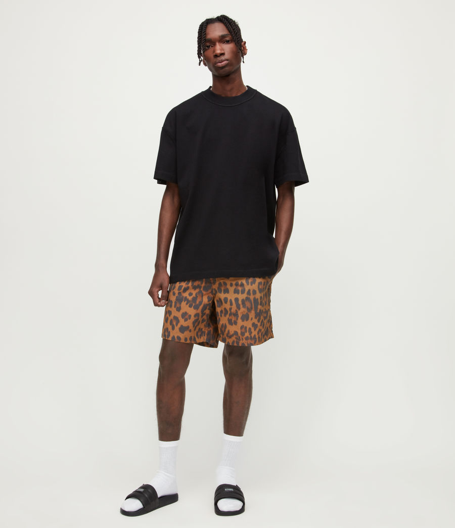 Mens Chita Leopard Print Swim Shorts (brown) - Image 1
