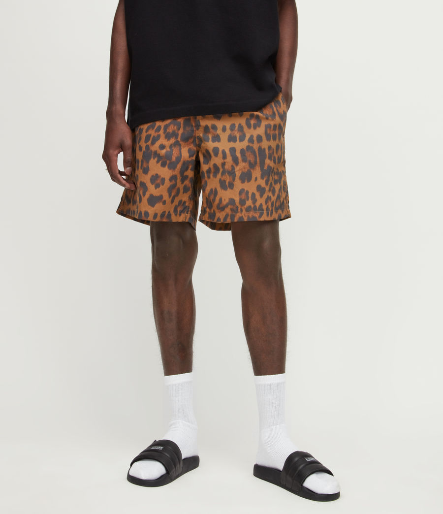 Mens Chita Leopard Print Swim Shorts (brown) - Image 2