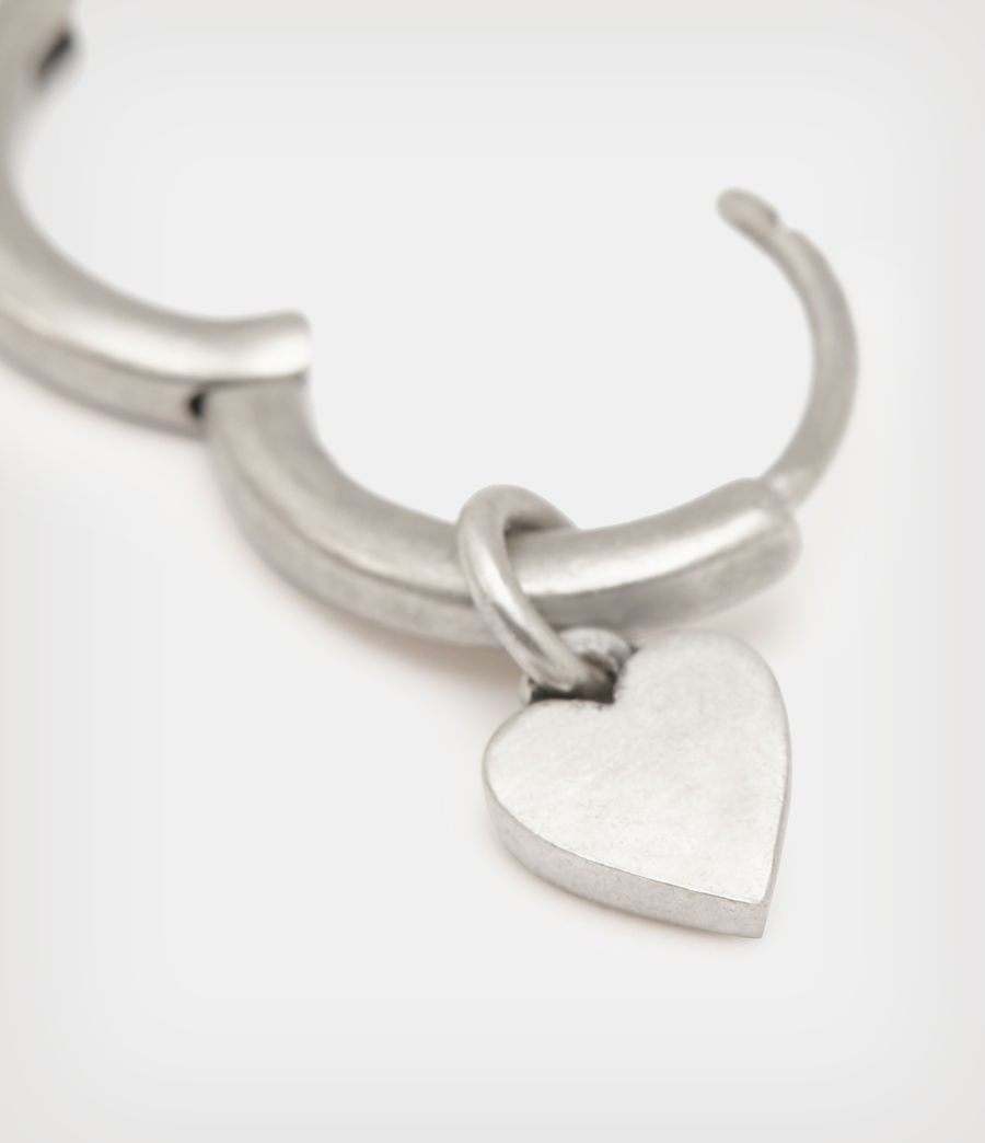 Mens Amor Hoop Sterling Silver Earring (warm_silver) - Image 3