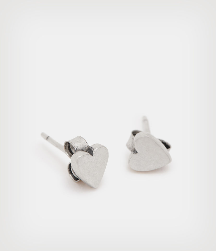 Mens Amor Sterling Silver Stud Earrings (warm_silver) - Image 2
