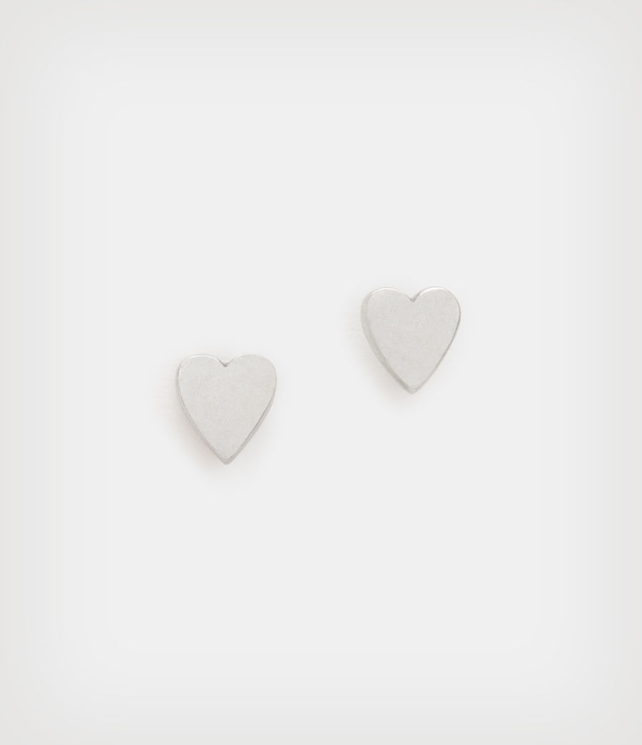 Mens Amor Sterling Silver Stud Earrings (warm_silver) - Image 3