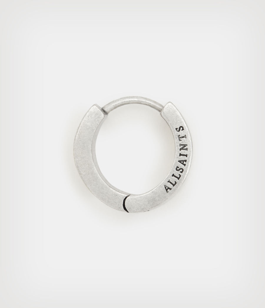 Men's Reed Hoop Sterling Silver Earring (warm_silver) - Image 3