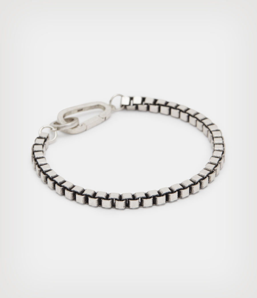 Men's Box Chunky Chain Sterling Silver Bracelet (warm_silver) - Image 1