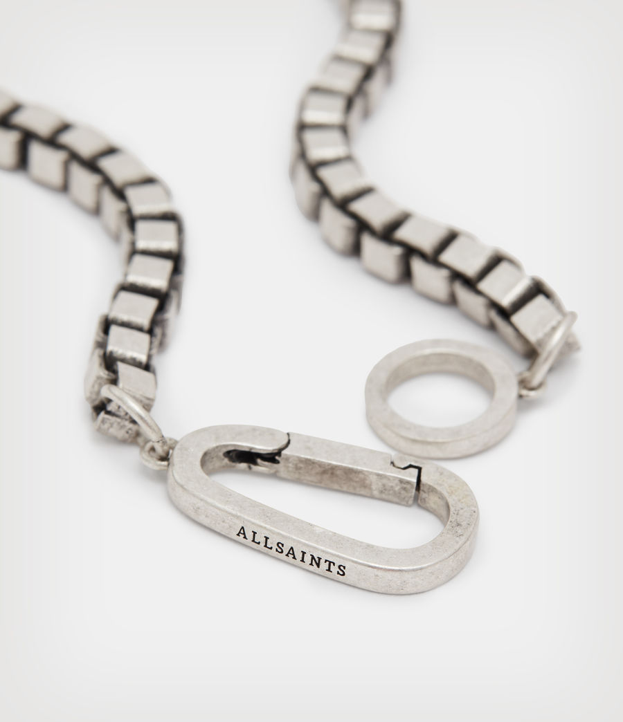Men's Box Chunky Chain Sterling Silver Bracelet (warm_silver) - Image 3