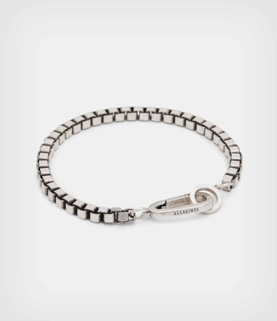 Men's Box Chunky Chain Sterling Silver Bracelet (warm_silver) - Image 4