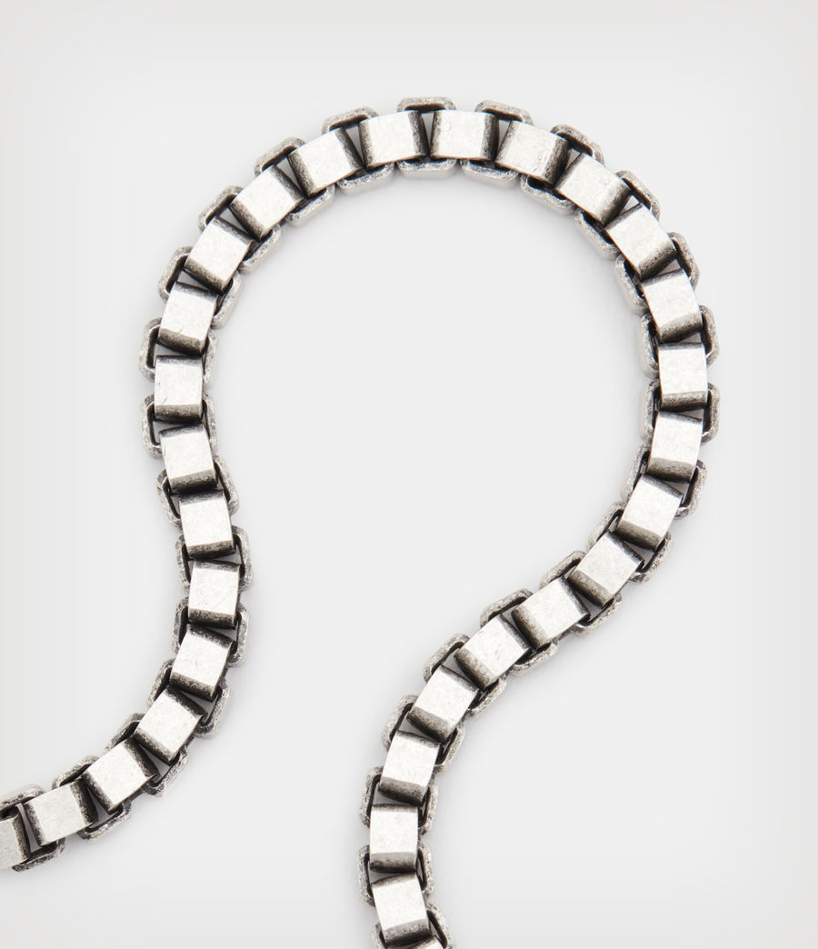 Men's Box Chunky Chain Sterling Silver Bracelet (warm_silver) - Image 5