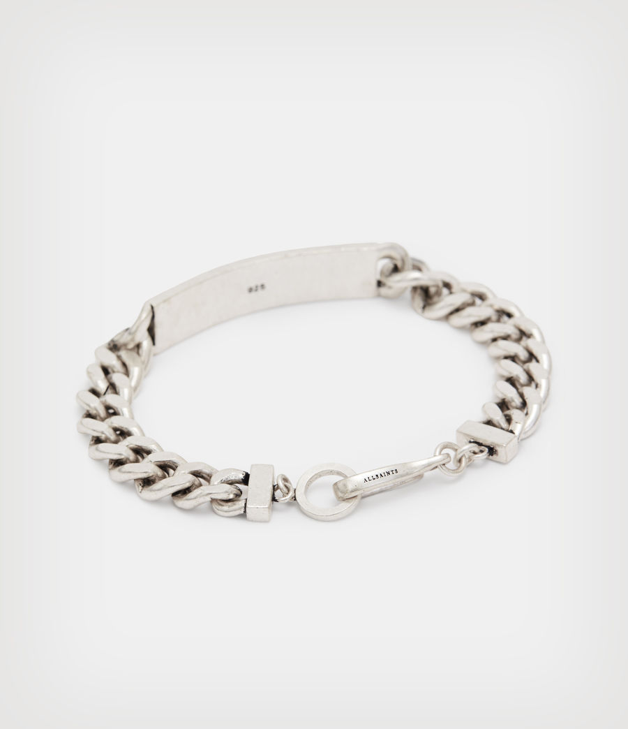 Men's I.D Chunky Sterling Silver Bracelet (warm_silver) - Image 5