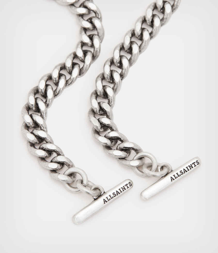 Mens I.D Toggle Sterling Silver Bracelet (warm_silver) - Image 4
