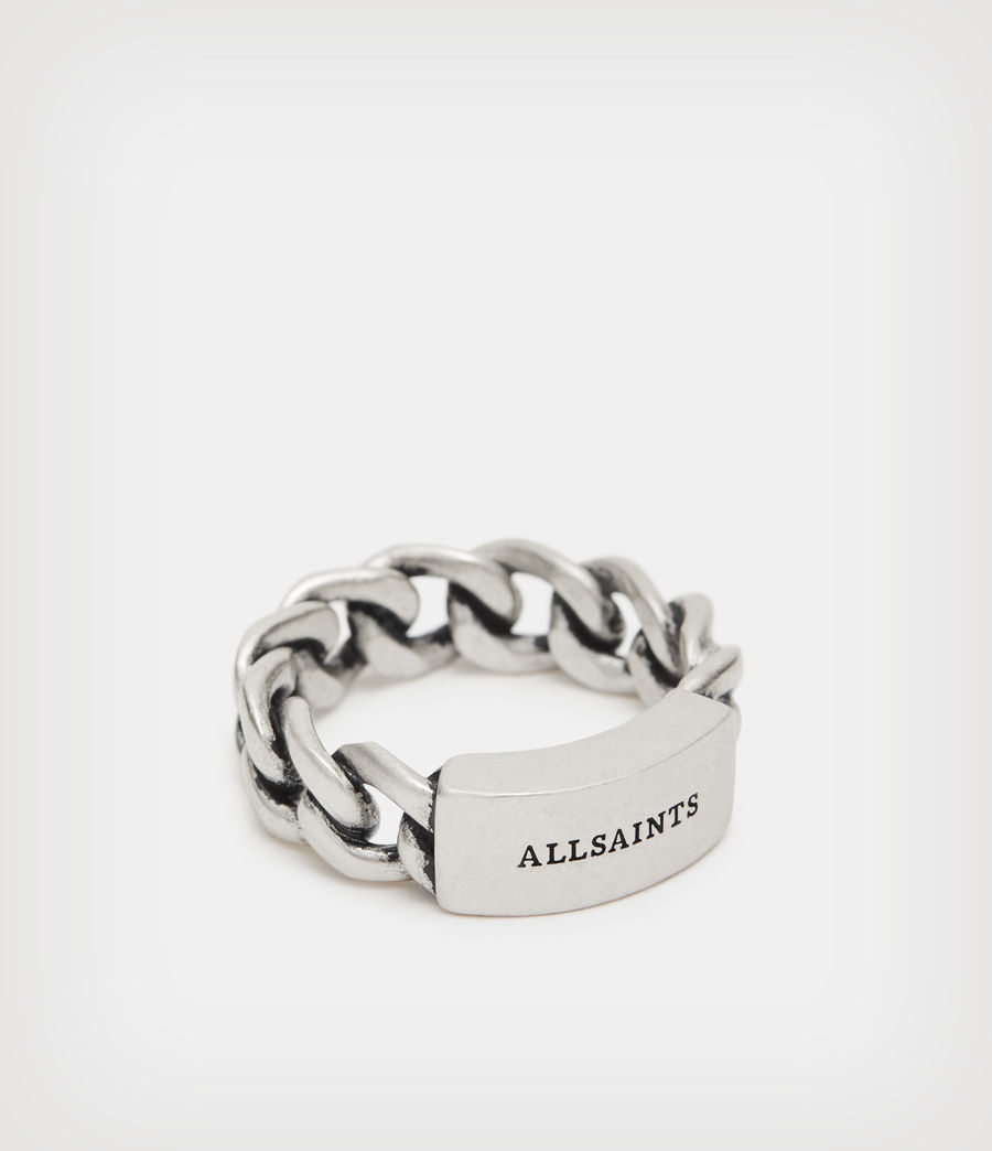 Mens Chain I.D Sterling Silver Ring (warm_silver) - Image 1