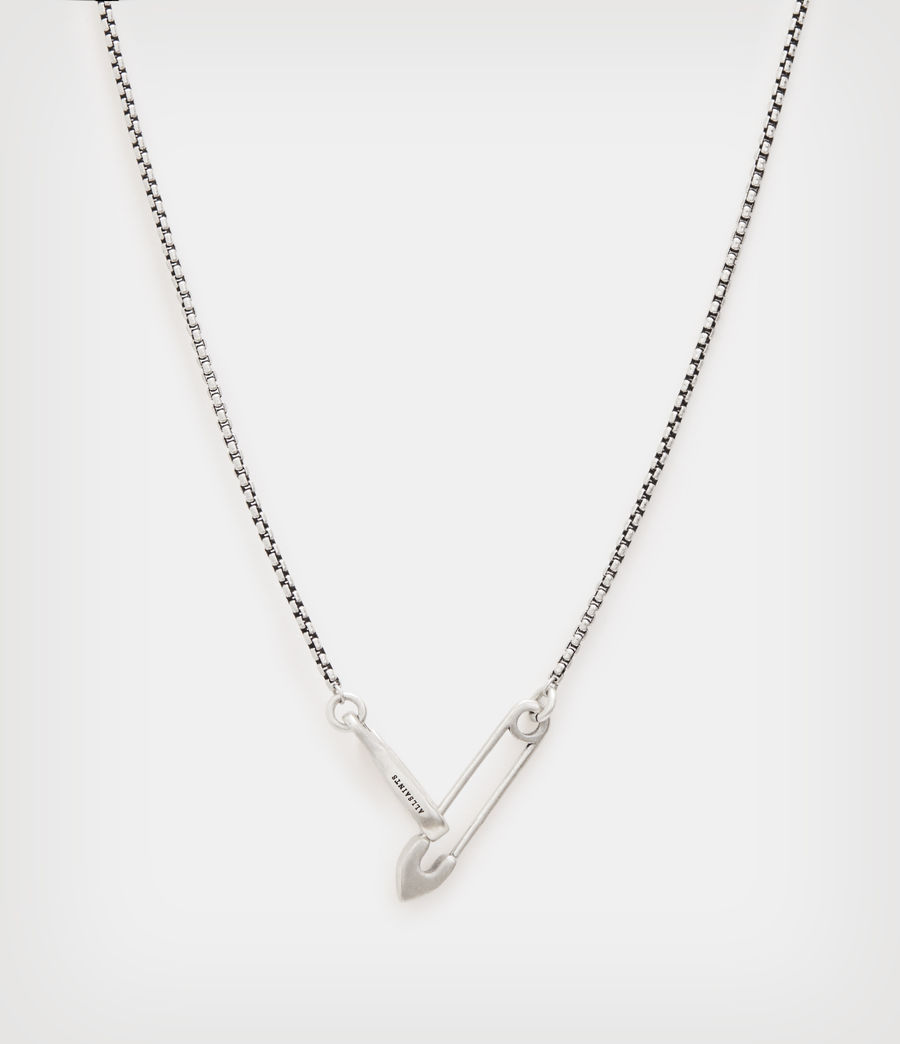 Mens Amor Pin Sterling Silver Necklace (warm_silver) - Image 3