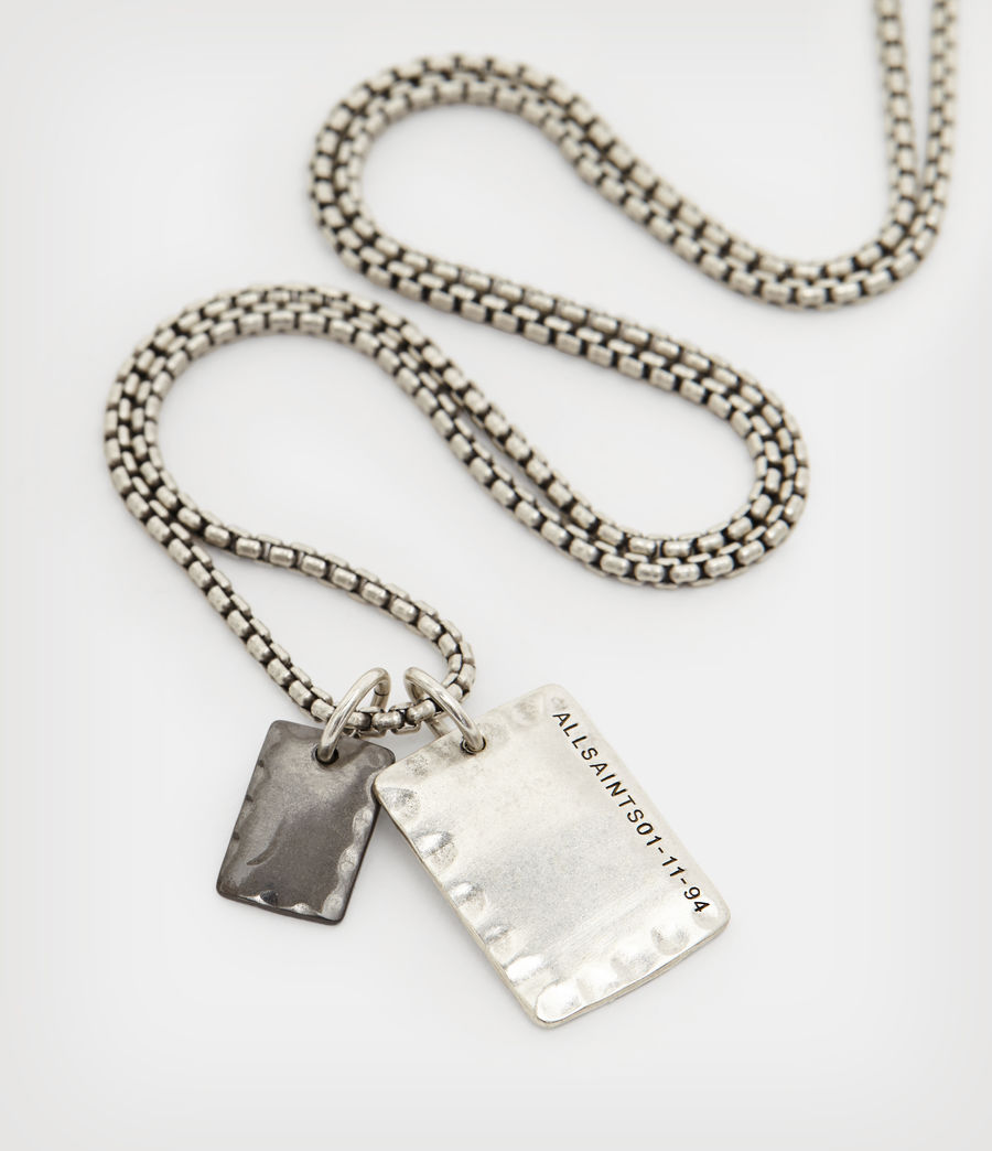 Men's AllSaints Sterling Silver Tags Necklace (warm_silver) - Image 1