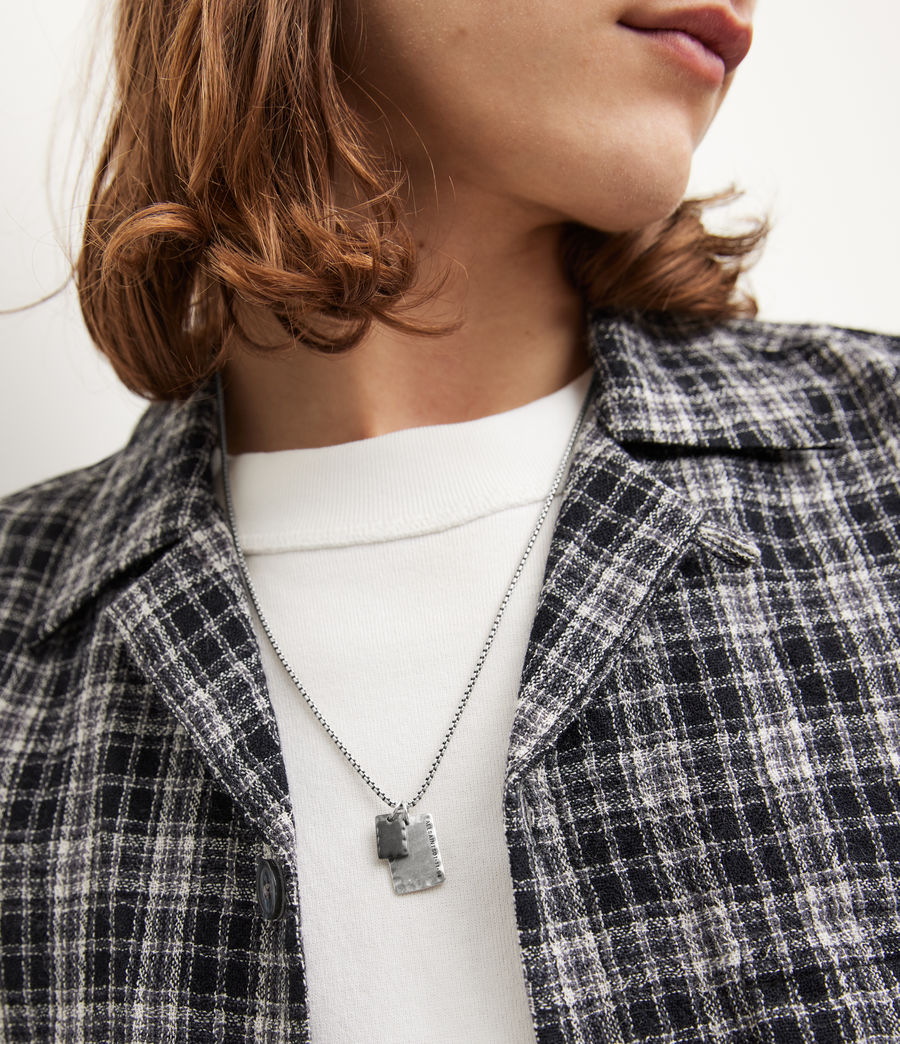 Men's AllSaints Sterling Silver Tags Necklace (warm_silver) - Image 2