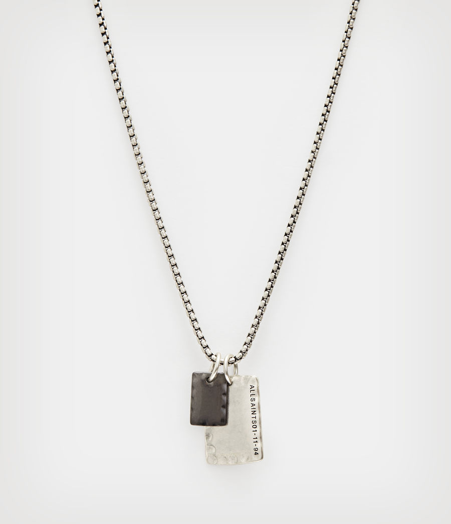 Men's AllSaints Sterling Silver Tags Necklace (warm_silver) - Image 3