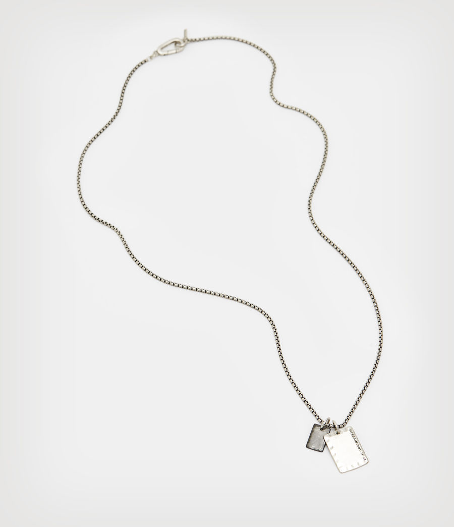 Men's AllSaints Sterling Silver Tags Necklace (warm_silver) - Image 4