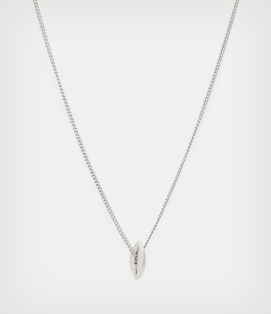 Mens Split Heart Sterling Silver Necklace (warm_silver) - Image 4