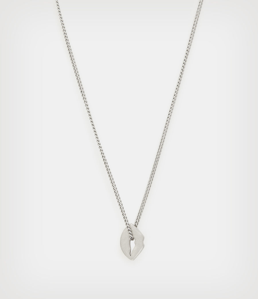 Men's Koda Lip Sterling Silver Necklace (warm_silver) - Image 4
