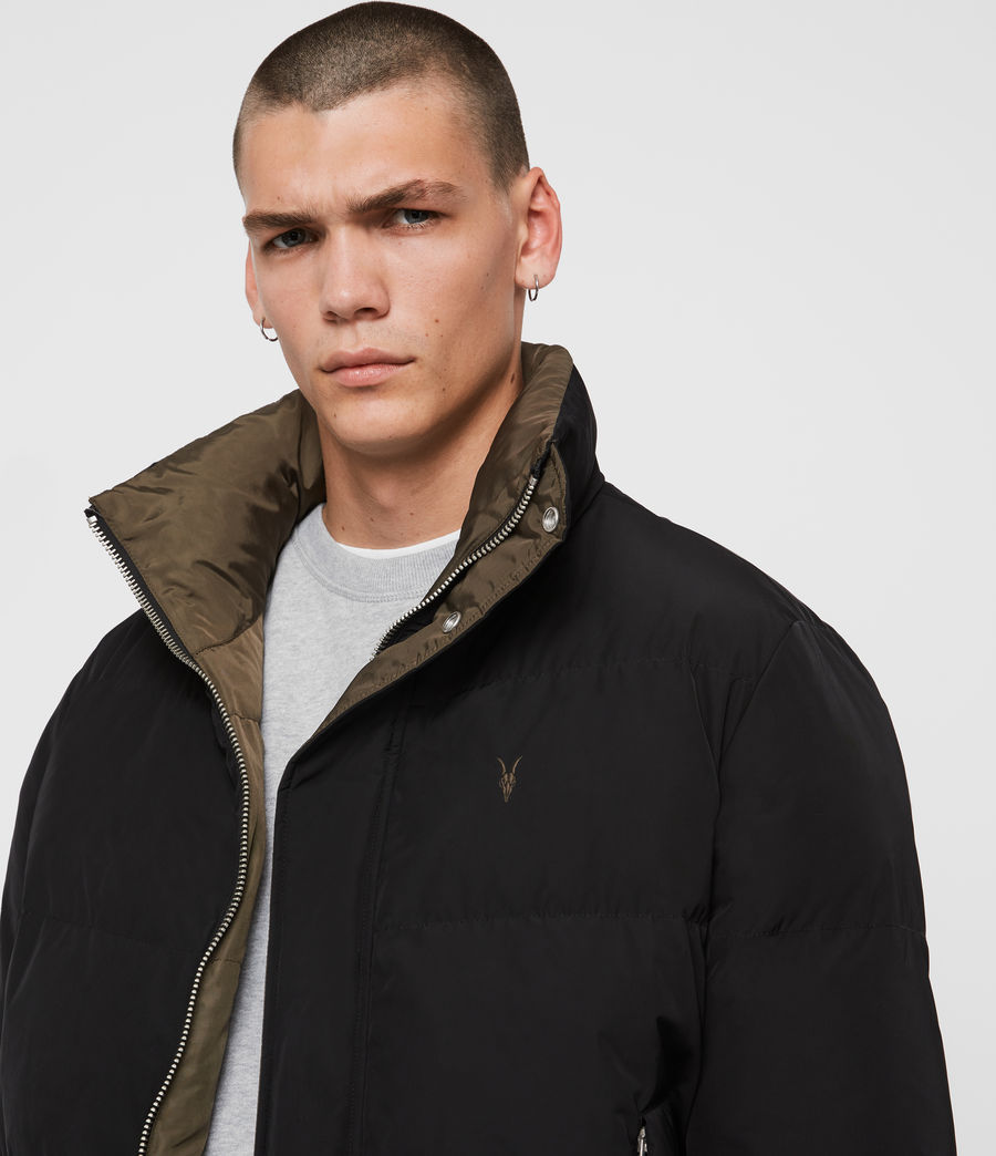 ALLSAINTS UK: Mens Novern Reversible Puffer Jacket (black_khaki_brown)