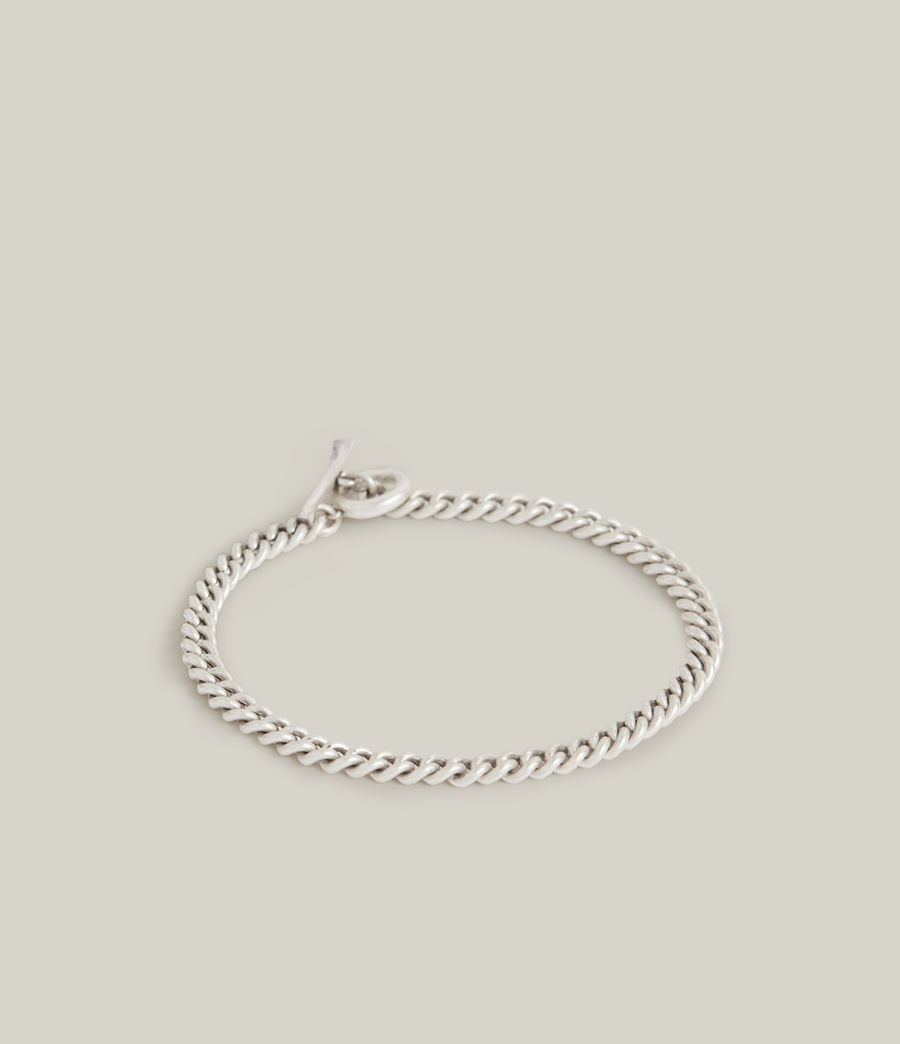 Mens Sabik Sterling Silver Bracelet (warm_silver) - Image 4